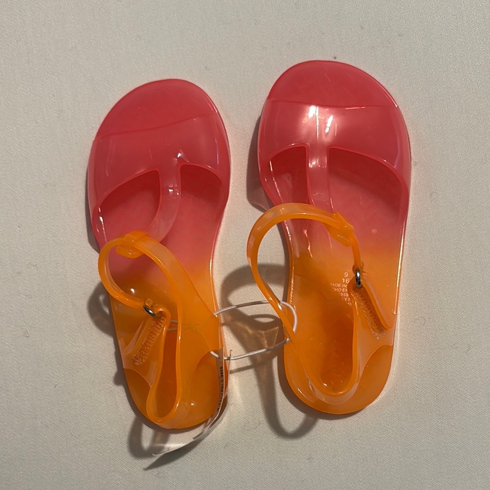 Old Navy Pink and Orange Sandals Vibrant Jelly Design